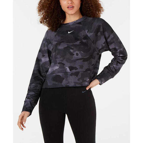 Nike Women's Dri-FITCharcoal  Camo Training Top (CJ7746-010) Size XL - Picture 1 of 3